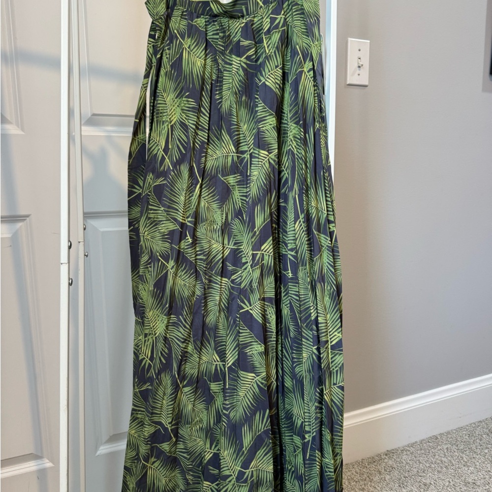 LuLaRoe Green Palm Print Wrap Maxi Skirt